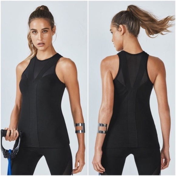 Fabletics Tops - Fabletics Jessi Black Mesh Cutout Tank